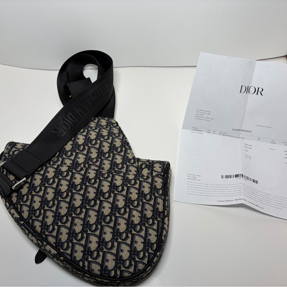 Dior Black and Beige Saddle Bag - Picture 3 of 3